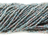 Teal & Clear Crystal Glass Beads 2mm (CRY314)