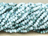 White & Green Crystal Glass Beads 4mm (CRY328)