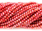 Metallic Red Crystal Glass Beads 4mm (CRY336)