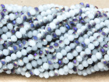 Frosty White & Purple Crystal Glass Beads 4mm (CRY339)