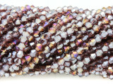 Mauve Bicone Crystal Glass Beads 4mm (CRY356)