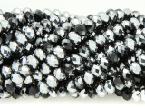 Black & Silver Crystal Glass Beads 6mm (CRY361)
