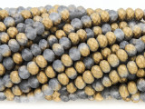 Matte Gold & Gray Crystal Glass Beads 6mm (CRY374)