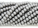 Matte Silver  Crystal Glass Beads 6mm (CRY376)