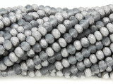 Matte Silver & Gray Crystal Glass Beads 6mm (CRY381)