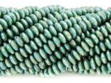 Sage Green Saucer Crystal Glass Beads 6mm (CRY398)
