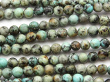 African "Turquoise" Jasper Round Gemstone Beads 6mm (GS4268)