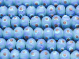 Blue & Purple w/Dots Lampwork Glass Beads 12mm (LW1585)