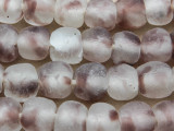 Purple & Clear Recycled Glass Beads 10-12mm - Africa (RG612)