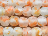 Orange & Clear Recycled Glass Beads 10-15mm - Africa (RG615)