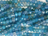 Blue Chalcedony Faceted Rondelle Gemstone Beads 8mm (GS6054)