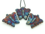 Butterfly Raku Ceramic Pendant 43mm - Peru (CER147)