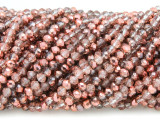 Rose Gold & Clear Crystal Glass Beads 4mm (CRY439)
