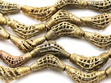 Ornate Brass Elbow Beads 28-30mm - Ghana (ME5703)