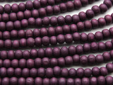 Purple Irregular Round Wood Beads 6mm (WD947)