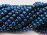 Dark Blue Metallic Crystal Glass Beads 6mm (CRY457)
