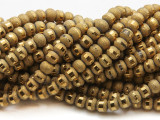 Gold Metallic Crystal Glass Beads 6mm (CRY458)