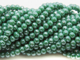 Green Round Crystal Glass Beads 6mm (CRY463)