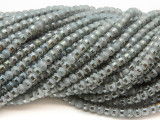 Gray Silver Metallic Stripe Crystal Glass Beads 4mm (CRY486)