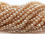 Beige Crystal Glass Beads 6mm (CRY497)
