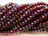 Metallic Fuchsia Crystal Glass Beads 6mm (CRY499)