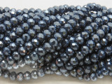Denim Blue Crystal Glass Beads 6mm (CRY504)