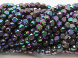 Dark Jeweltone Flat Round Crystal Glass Beads 6mm (CRY505)