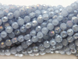 Pale Blue Flat Round Crystal Glass Beads 6mm (CRY506)