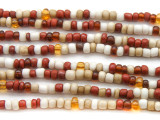 Rust Brown Multi-Color Glass Beads - 44" strand (JV9068)