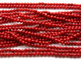 Red Bamboo Coral Round Beads 3-4mm (CO559)