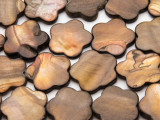 Brown Flower Tabular Shell Beads 25mm (SH565)