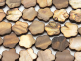 Brown Flower Tabular Shell Beads 18mm (SH566)