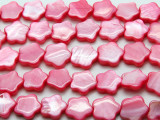Pink Flower Tabular Shell Beads 15mm (SH568)