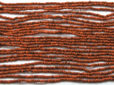 Tiny Burnt Orange Glass Beads - 44" strand (JV9073)
