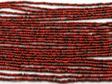 Tiny Dark Red Glass Beads - 44" strand (JV9074)