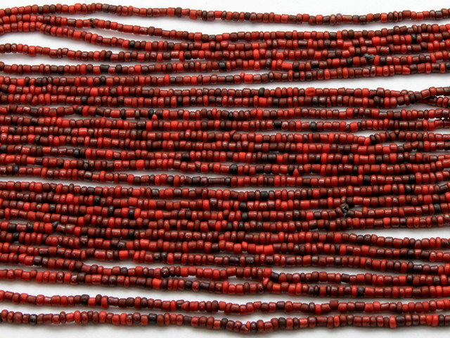 Tiny Dark Red Glass Beads - 44" strand (JV9074) - Happy Mango Beads