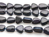Blue Goldstone Irregular Wrapped Gemstone Beads 14-19mm (GS4478)