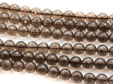 Smoky Quartz Faceted Round Gemstone Beads 10mm (GS4479)