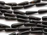 Black Agate Teardrop Gemstone Beads 19-25mm (GS4493)