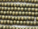 Olive Green Round Wood Beads 6-7mm - Indonesia (WD974)