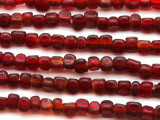 Matte Transparent Red Triangle Glass Beads 6-7mm (JV1199)