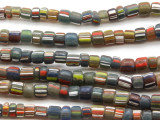Multi-Colored Striped Glass Beads 3-5mm (JV1206)