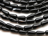 Black Agate Teardrop Gemstone Beads 16mm (GS4544)