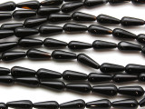 Black Agate Teardrop Gemstone Beads 16mm (GS4548)