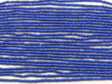 Tiny Matte Blue Glass Beads - 44" strand (JV9080)