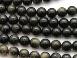 Gold Sheen Obsidian Round Gemstone Beads 10mm (GS4621)