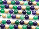 Multi-Color Quartz Faceted Round Gemstone Beads 8mm (GS4636)