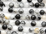 Tourmalated Quartz Gemstone Beads 8mm (GS4645)