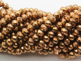 Metallic Copper Crystal Glass Beads 6mm (CRY523)