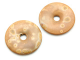 Matte Tan Donut Ceramic Earring Pair 41mm - Peru (CER165)